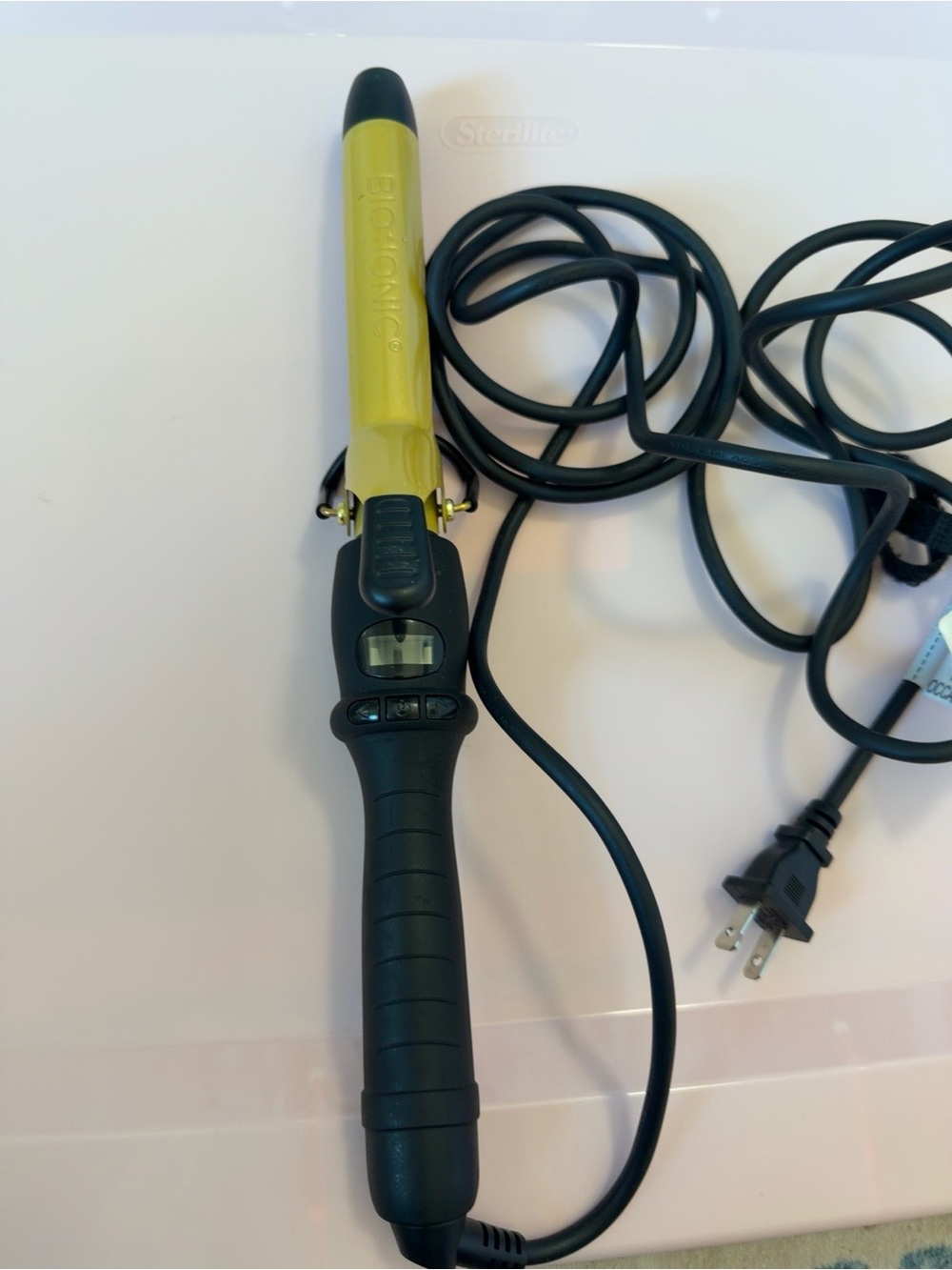 BioIonic Black and Gold Curling Iron with Digital Controls